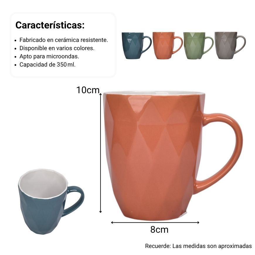 mug pocillo ceramica 350ml dim:10x8cm