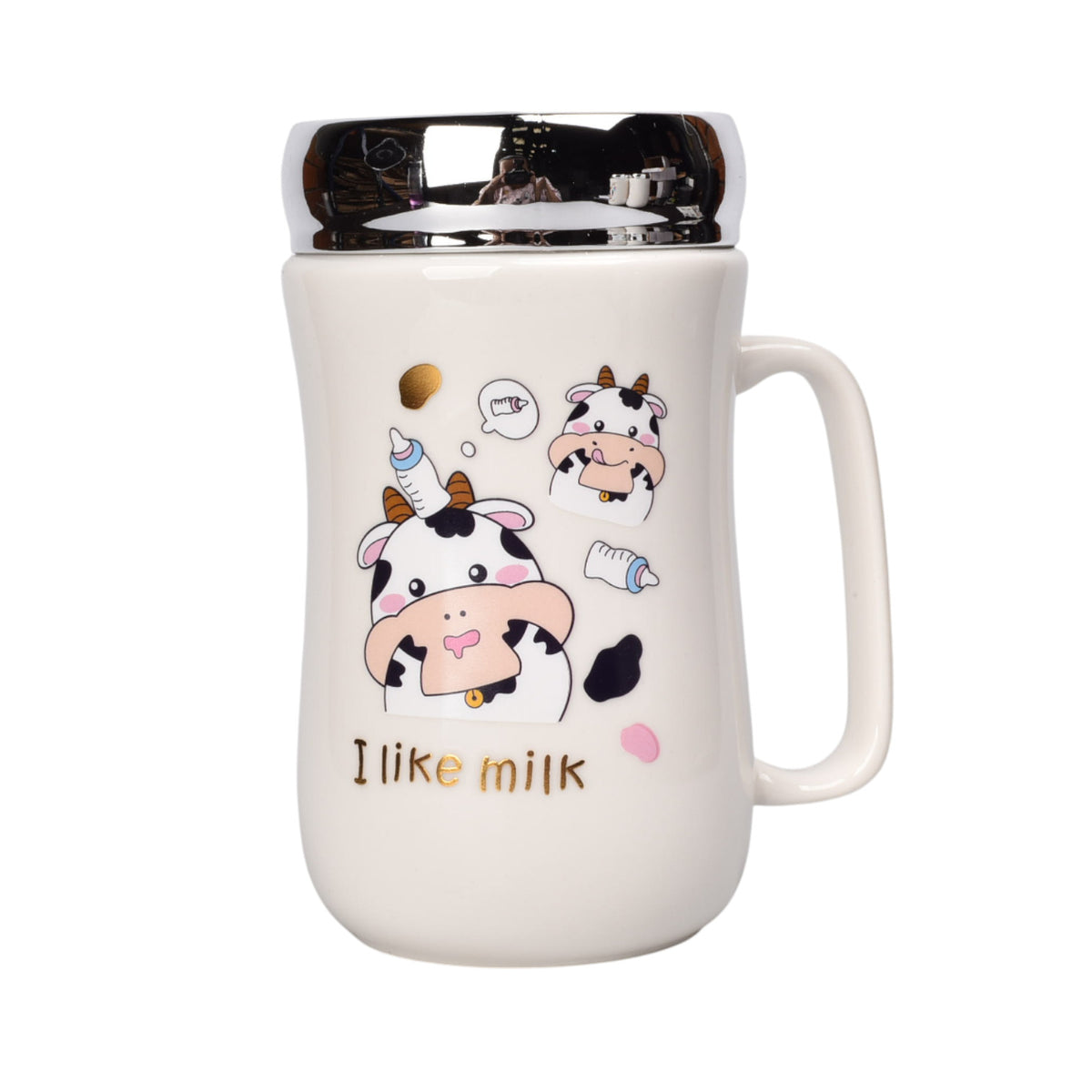 mug pocillo ceramica tapa espejo vacas 450ml