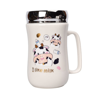 MUG POCILLO CERAMICA TAPA ESPEJO VACAS 450ML