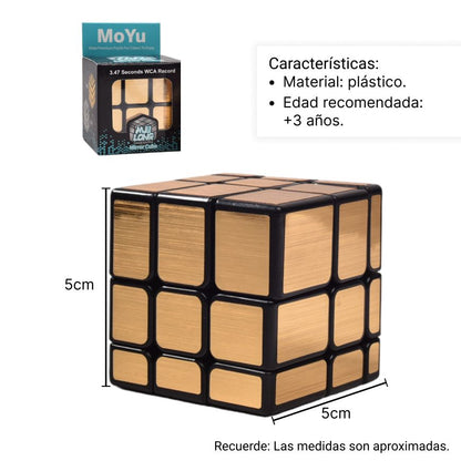 CUBO RUBIK 3X3 DORADO IRREGULAR DIM: 5,6CM