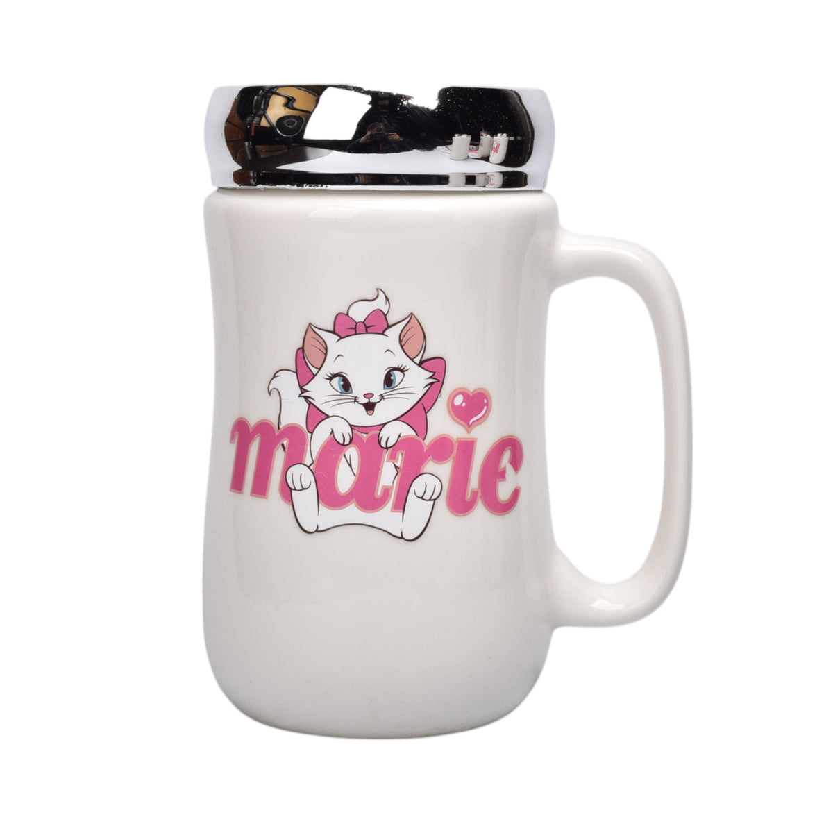 pocillo ceramica diseño gato con tapa 450ml dim:7x14