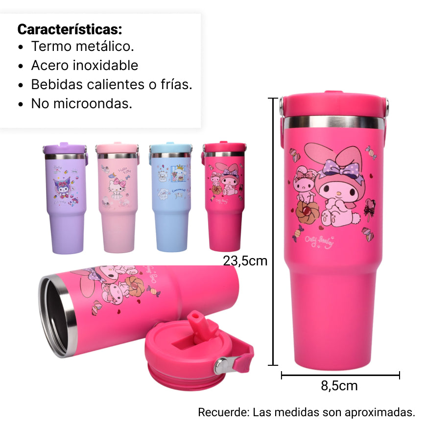 termo metalico 890ml personaje dim:8x8x23