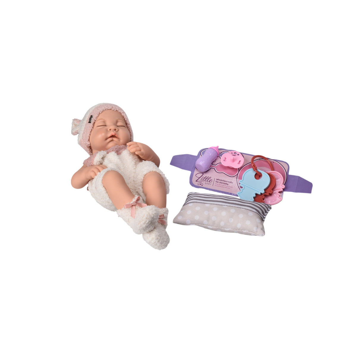 juguete bebe muñeca de caucho realista con accesorios dim:38x18x22
