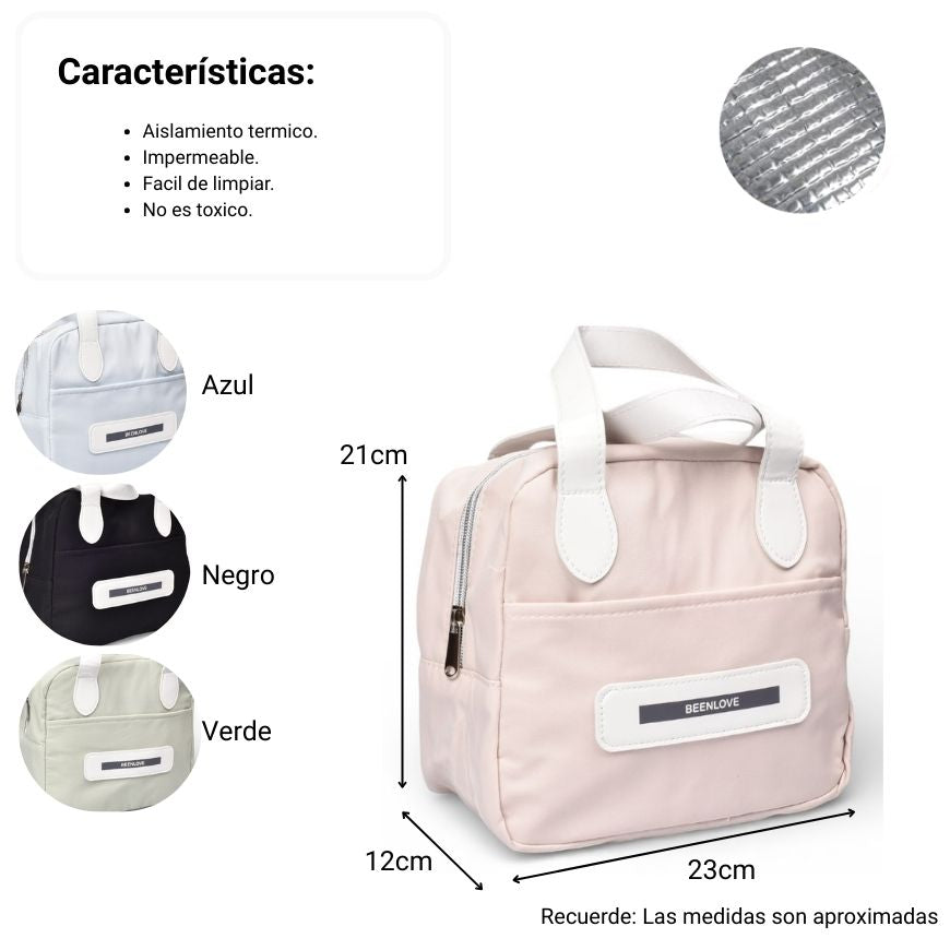 lonchera termica poliester para almuerzo dim:23x15x21