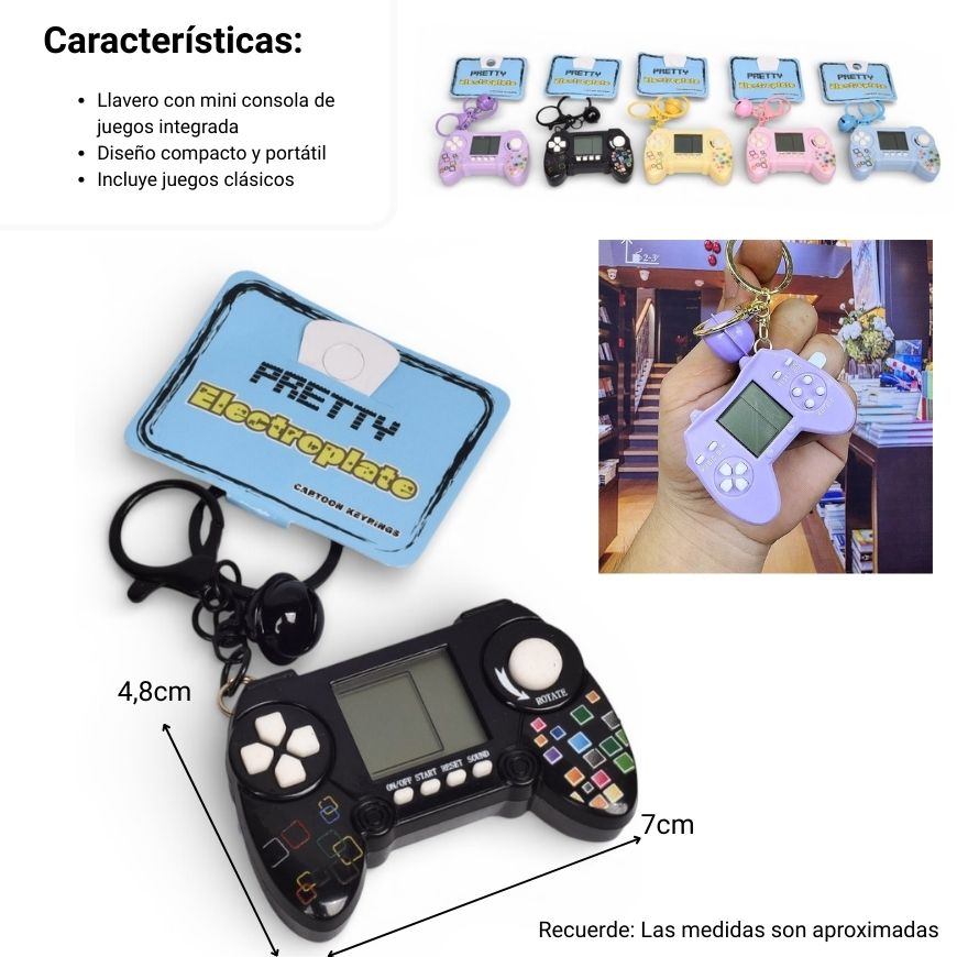 llavero plastico forma de juego dim: 7x4