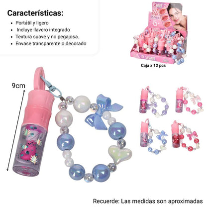 LLAVERO CON BRILLO PLASTICO DIM:9X2