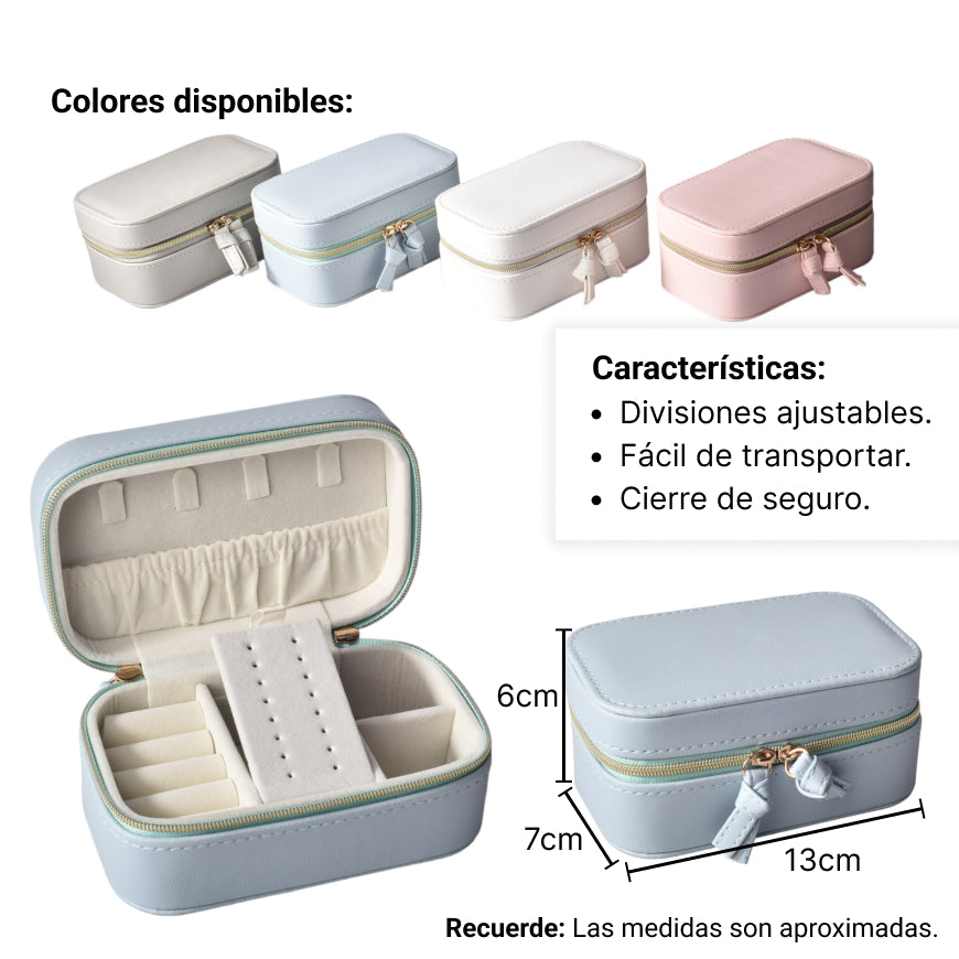 joyero organizador caja estuche forma cuadrada sintetico