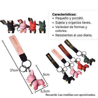 LLAVERO EN RESINA FORMA DE PERRO VARIOS COLORES DIM:3X5X6