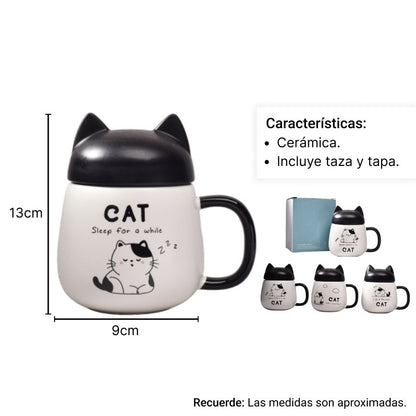 MUG POCILLO CERAMICA FORMA  DE GATO 500ML DIM:10*10*13