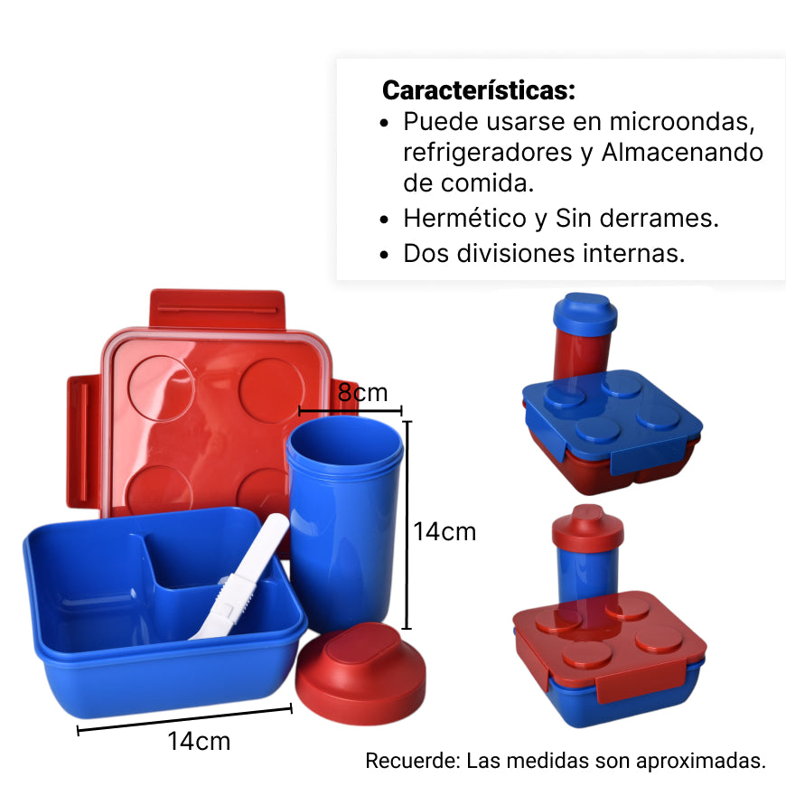 portacomida plastico fichas con botella