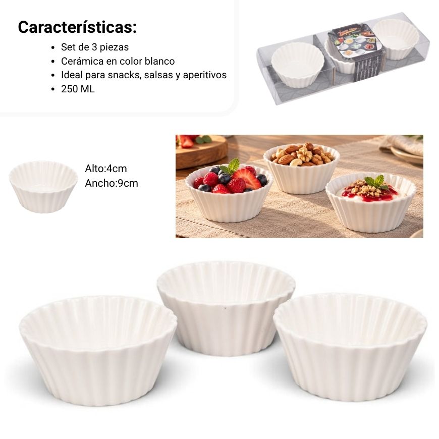 set de platos hondo 250ml