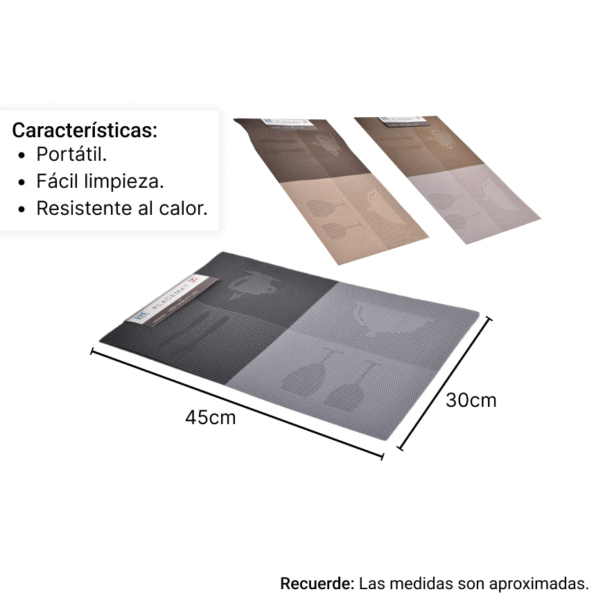 individuales comedor hogar mesa dim: 30*45