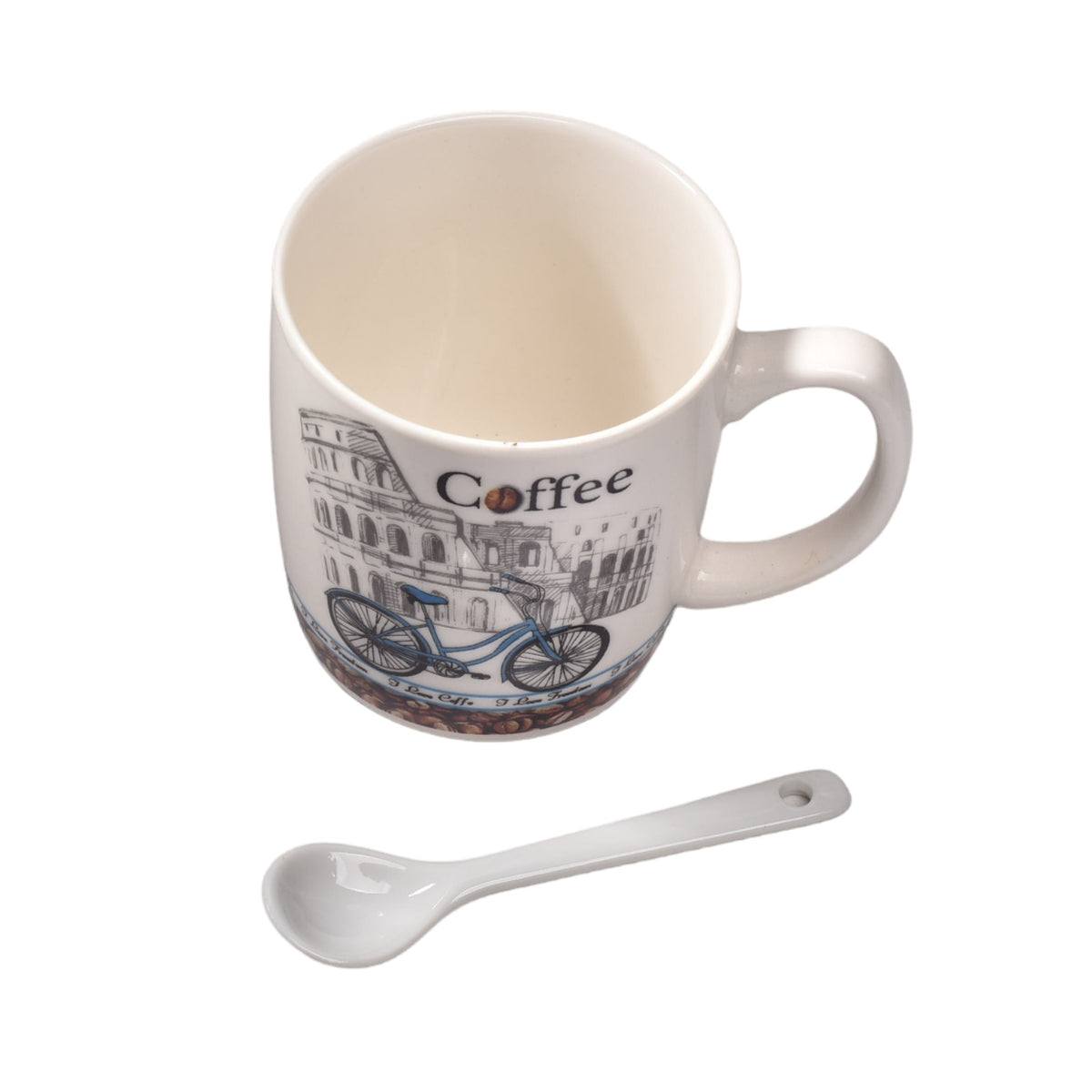 pocillo ceramica con cuchara dim: 14x14x7
