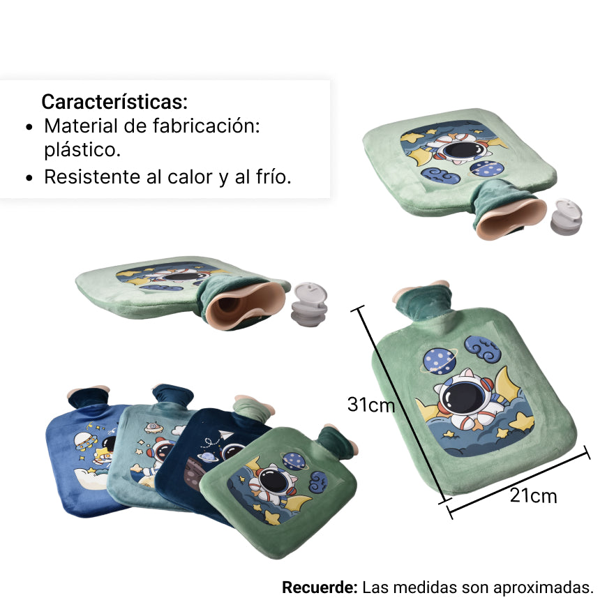 bolsa termica para agua caliente caucho + poliester diseño a
