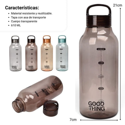 BOTELLA DE AGUA PLASTICO 610ML