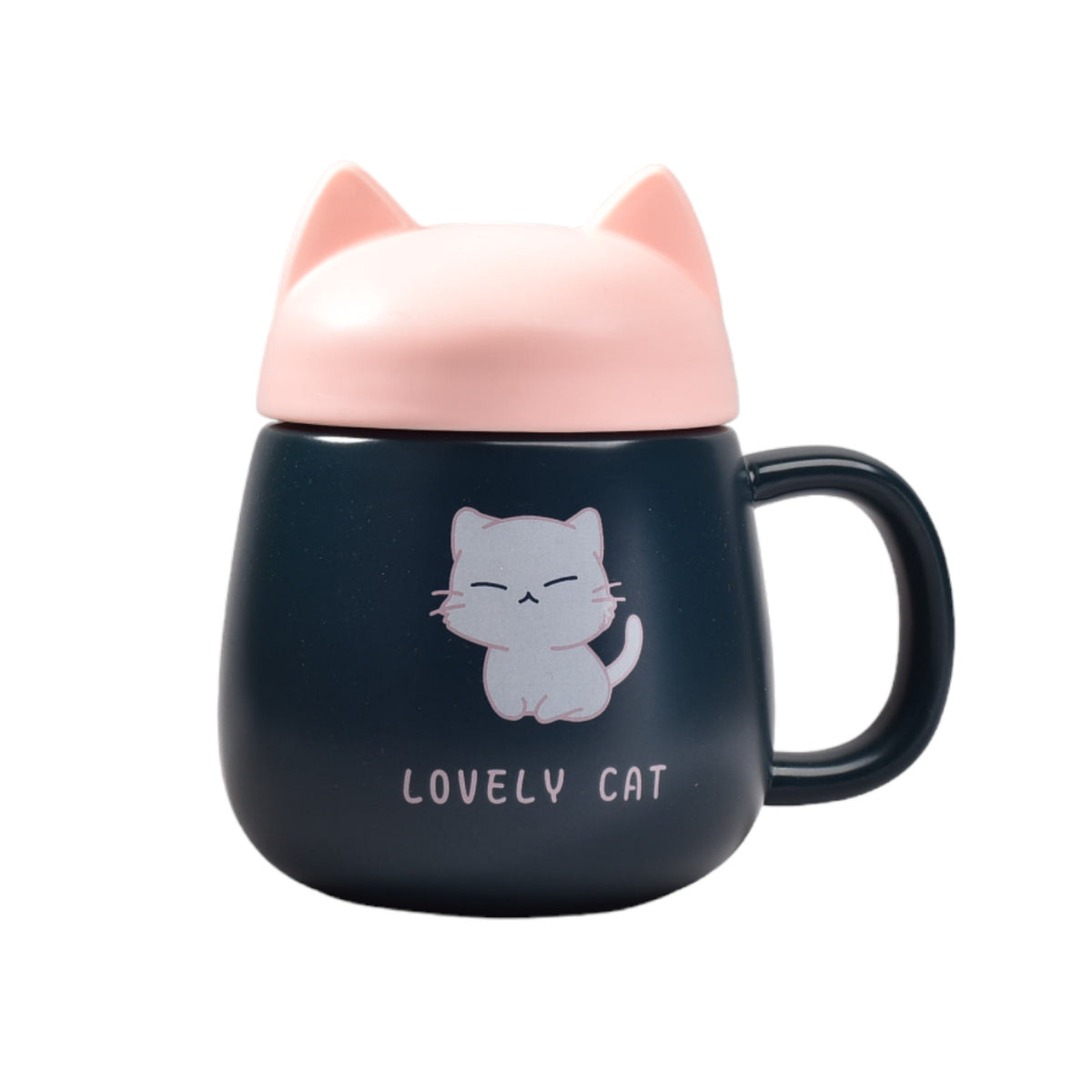 mug pocillo ceramica con tapa diseño gato