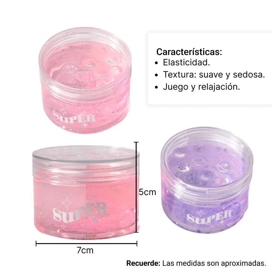 slime escarchado gel moldeable dim:7cm