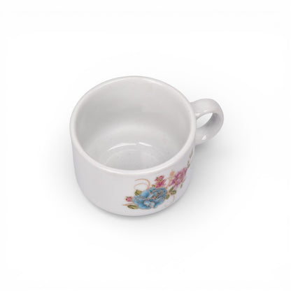 POCILLO SET 4PCS CERAMICA DISEÑOS  CON BASE  160ML DIM:7X7X6