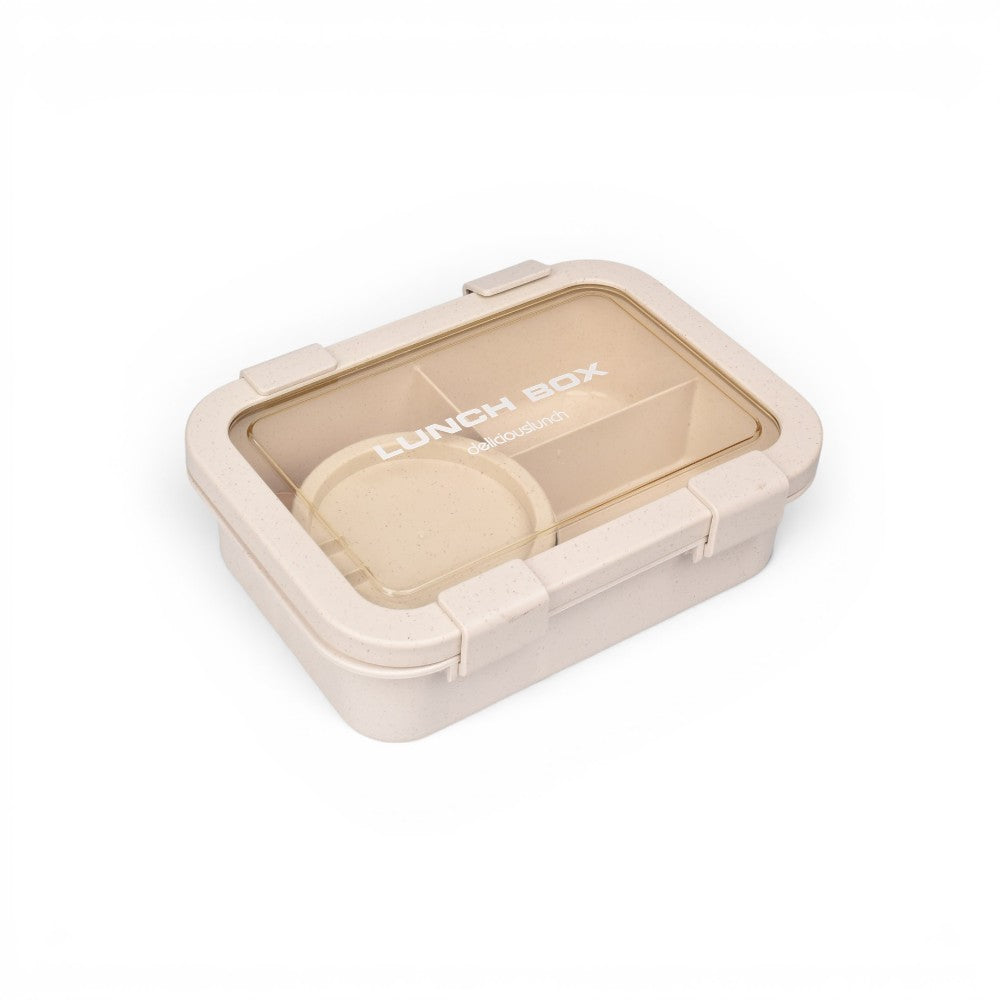 portacomida con divisiones un recirpiente y cubierto plastico 1350ml