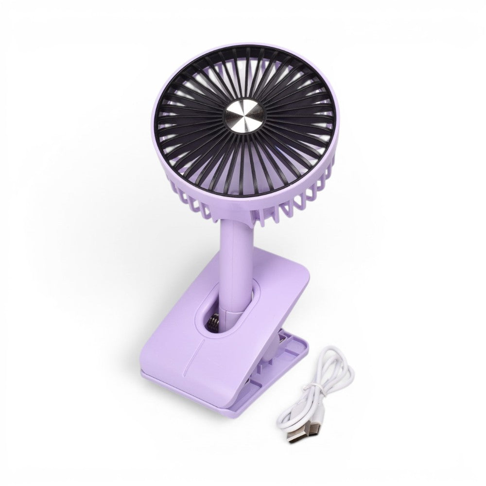 ventilador recargable plastico con cable usb dim:11x20x5cm