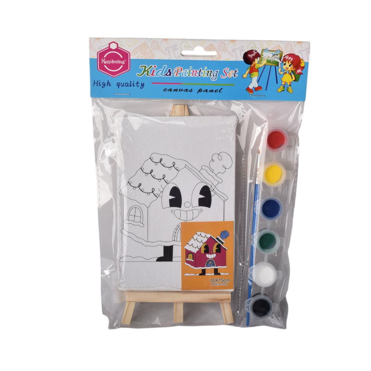 set lienzo con soporte animales madera+fibra con temperas