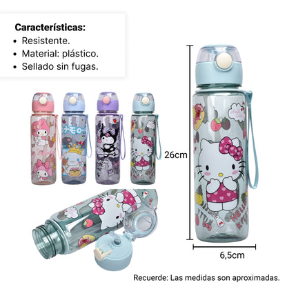 BOTELLA DE AGUA 700ML PERSONAJE DIM:6X6X25