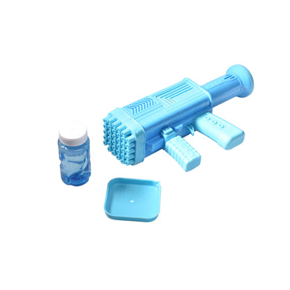 PISTOLA DE BURBUJAS 34 AGUJEROS AZUL Y NARANJA