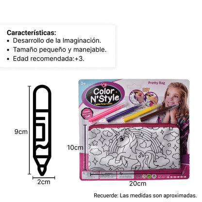 CARTUCHERA PARA NIÑAS MAGICO PARA COLOREAR