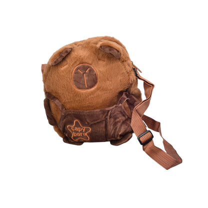 MALETA MORRAL PELUCHE CAFE DIM:22X20X7