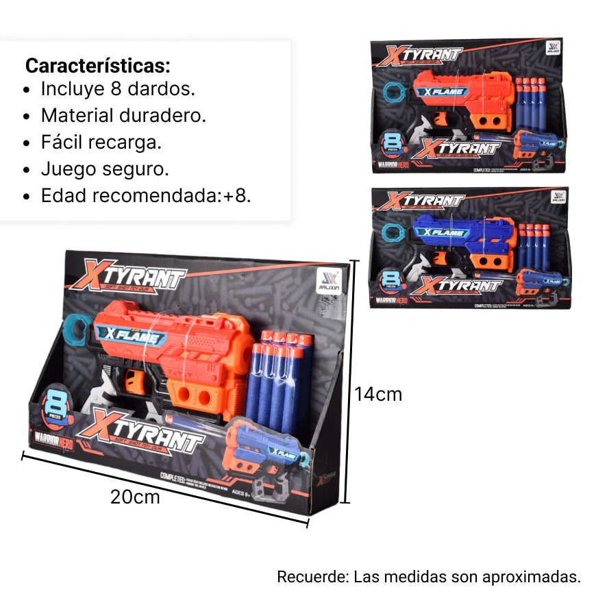 pistola lanza dardos x 8 dardos