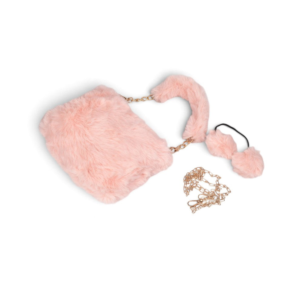 cartera bolso manos libres con correa peluche dim:16x17cm