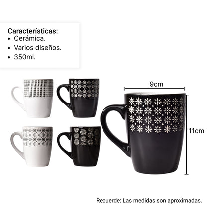 MUG POCILLO CERAMICA 350ML ESTAMPADO