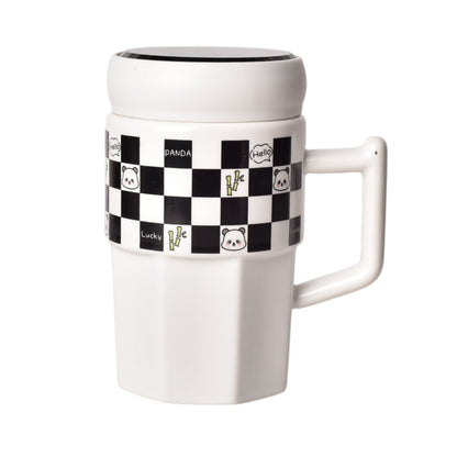 MUG POCILLO CERAMICA CON TAPA DISEÑO OSOS 450ML DIM:13*13*6
