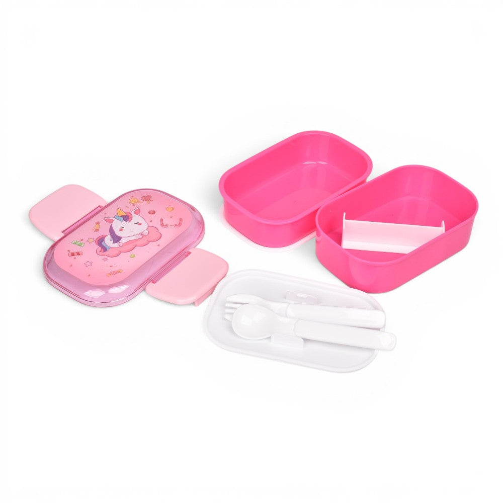 portacomida con cubiertos y division plastico diferentes diseños 350ml