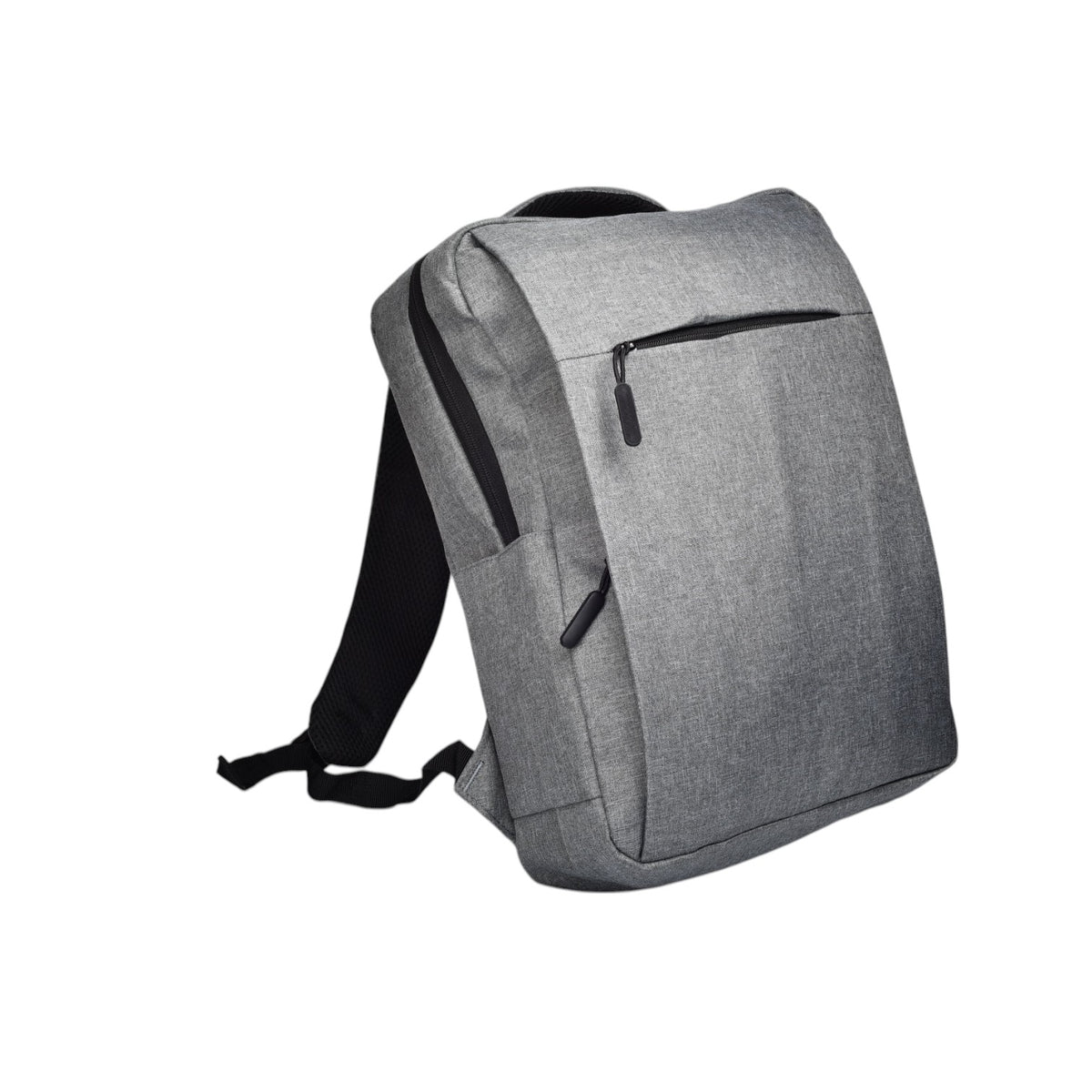 maleta morral poliester negro y gris dim:40x28x11