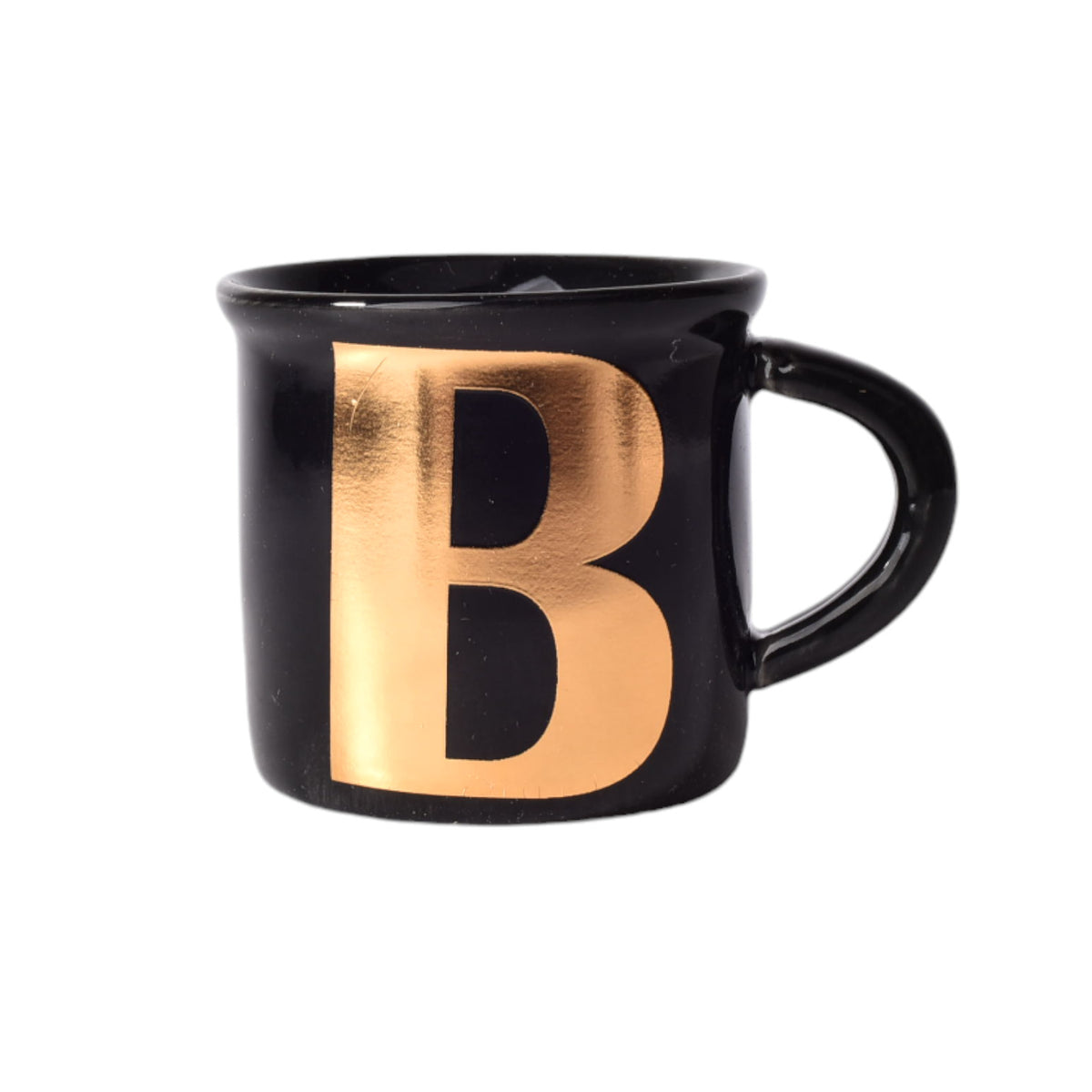 mug pocillo ceramica negro con letra dorada