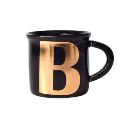 MUG POCILLO CERAMICA NEGRO CON LETRA DORADA