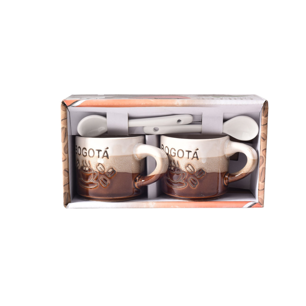 set 2pcs pocillos con cucharas  ceramica dim:5x5x5