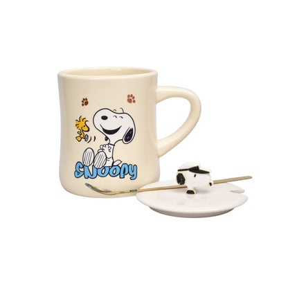MUG POCILLO CERAMICA PERSONAJE CON TAPA Y CUCHARA 360ML DIM:10X9