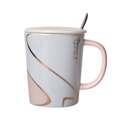 MUG POCILLO CERAMICA CON TAPA 350ML DIM:8*8*10