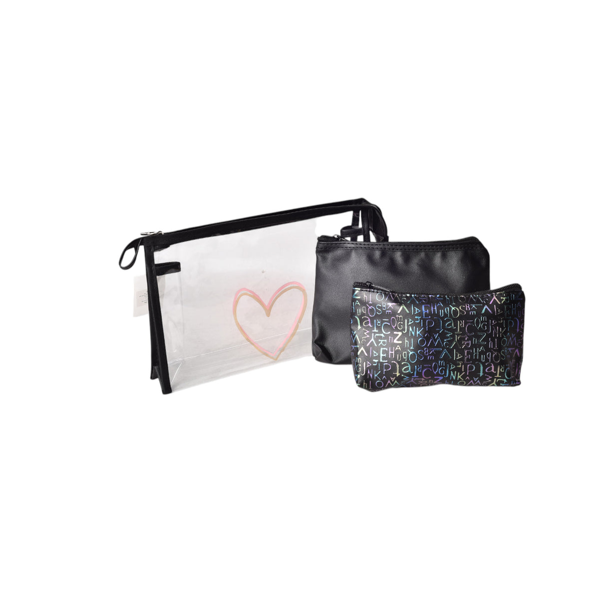 cosmetiquera x 3 und maquillaje poliester sintetico pvc dim: