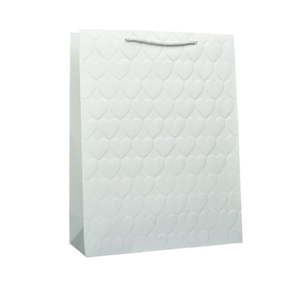 BOLSA PARA REGALO PAPEL CORAZONES GRANDE DIM:31X40X12