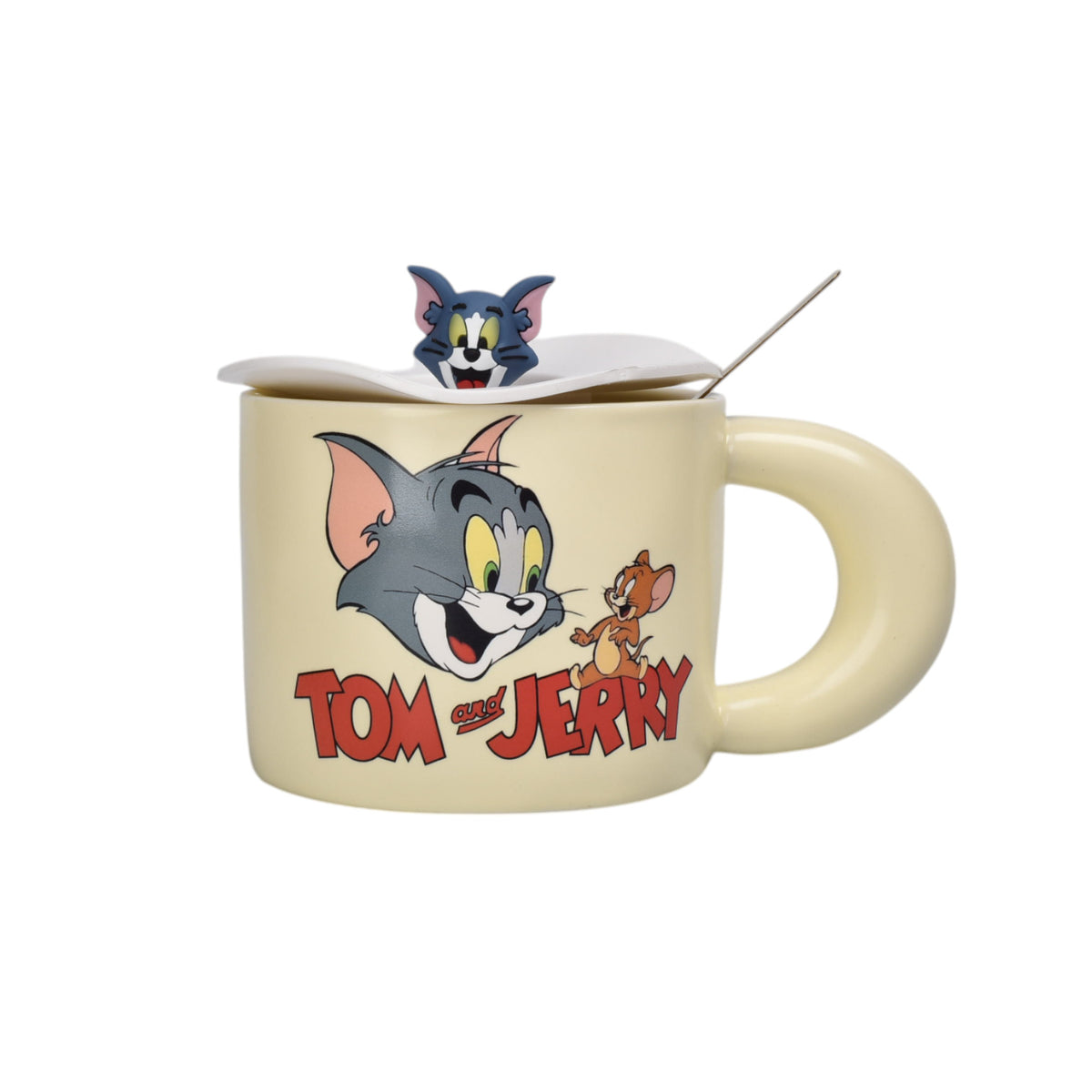 mug pocillo ceramica con tapa personaje 420ml dim:9x9x7