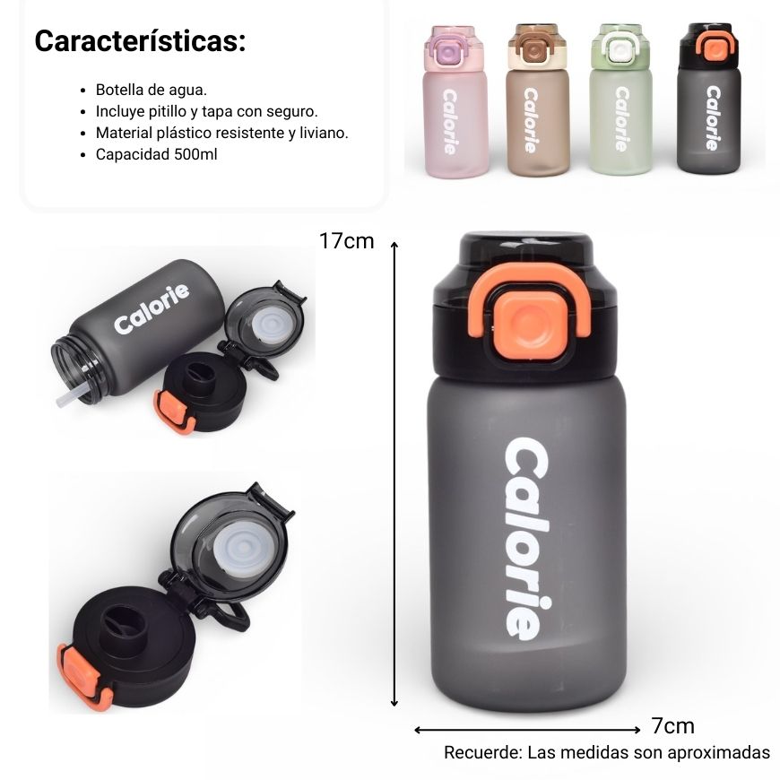 botella de agua 500ml plastico
