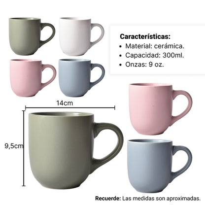 POCILLO CERAMICA VARIOS COLORES 300ML