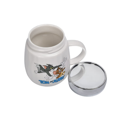 MUG POCILLO CERAMICA CON TAPA PERSONAJE 470ML DIM:7X9X11