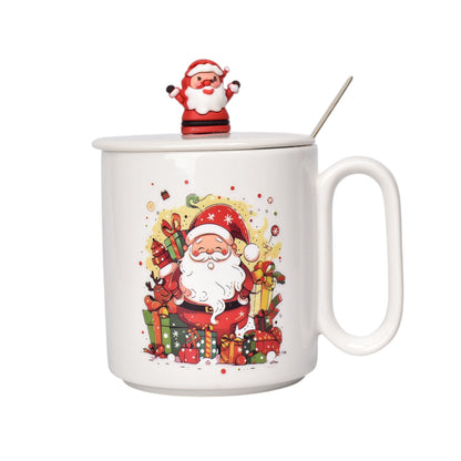 MUG POCILLO CERAMICA DISEÑOS NAVIDAD CON CUCHARA 420ML DIM:9X8