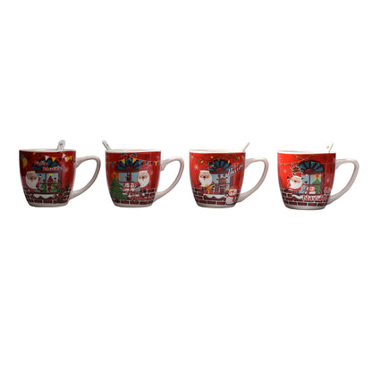 POCILLO DE NAVIDAD CON CUCHARA DIM: 14x14x7