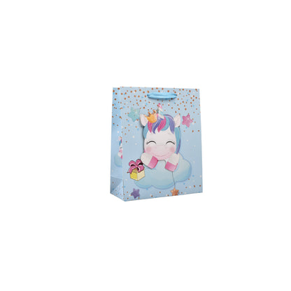 BOLSA REGALO EN PAPEL UNICORNIO TAMAÑO PEQUEÑO