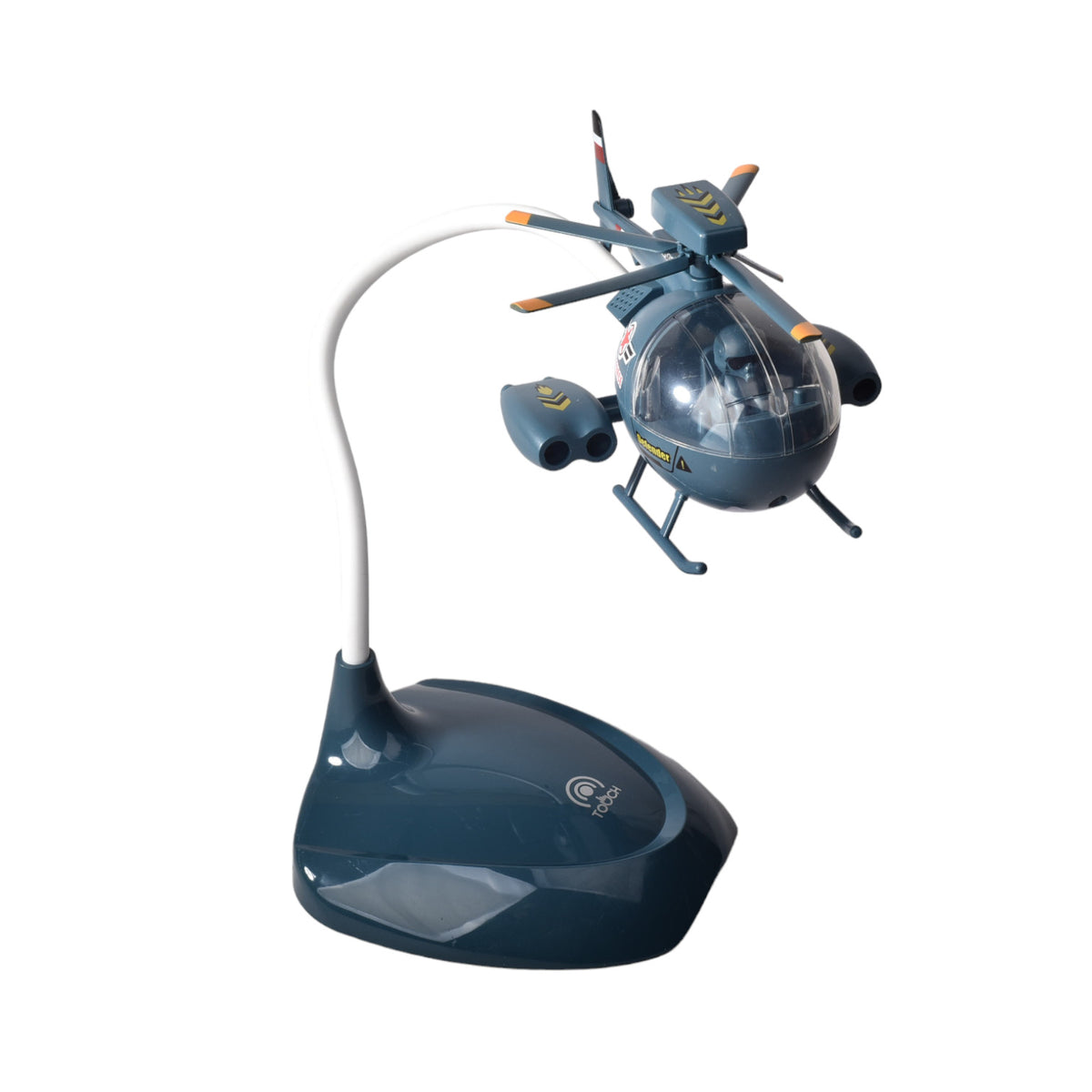 lampara con cable usb recargable forma helicoptero plastico